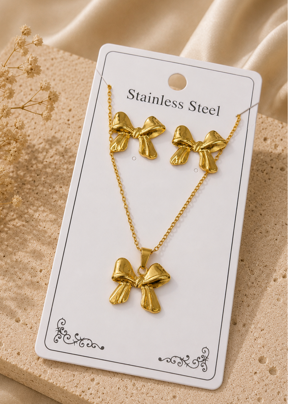 Conjunto moños acero inoxidable