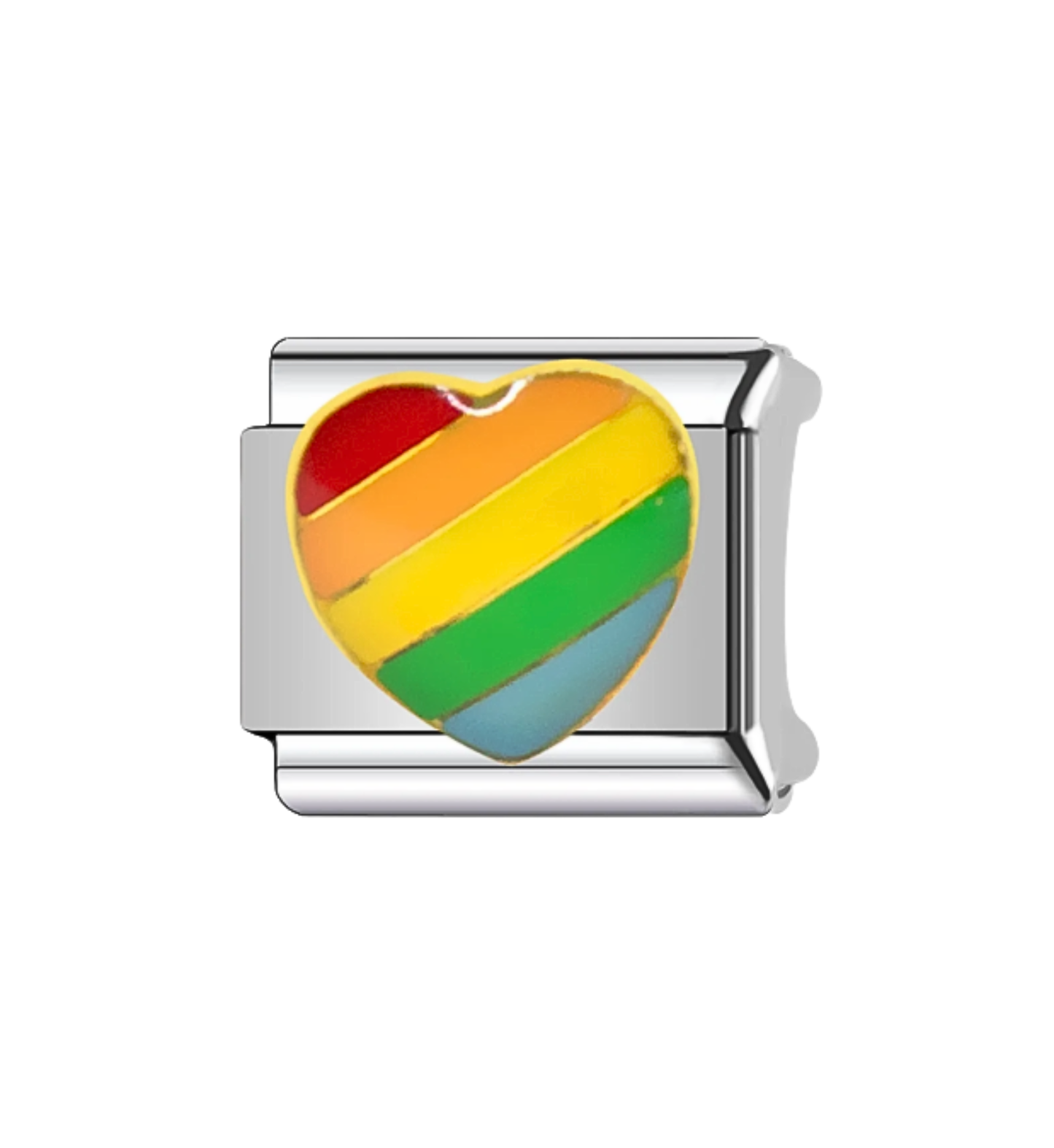 Charm Corazón Arcoíris Plateado