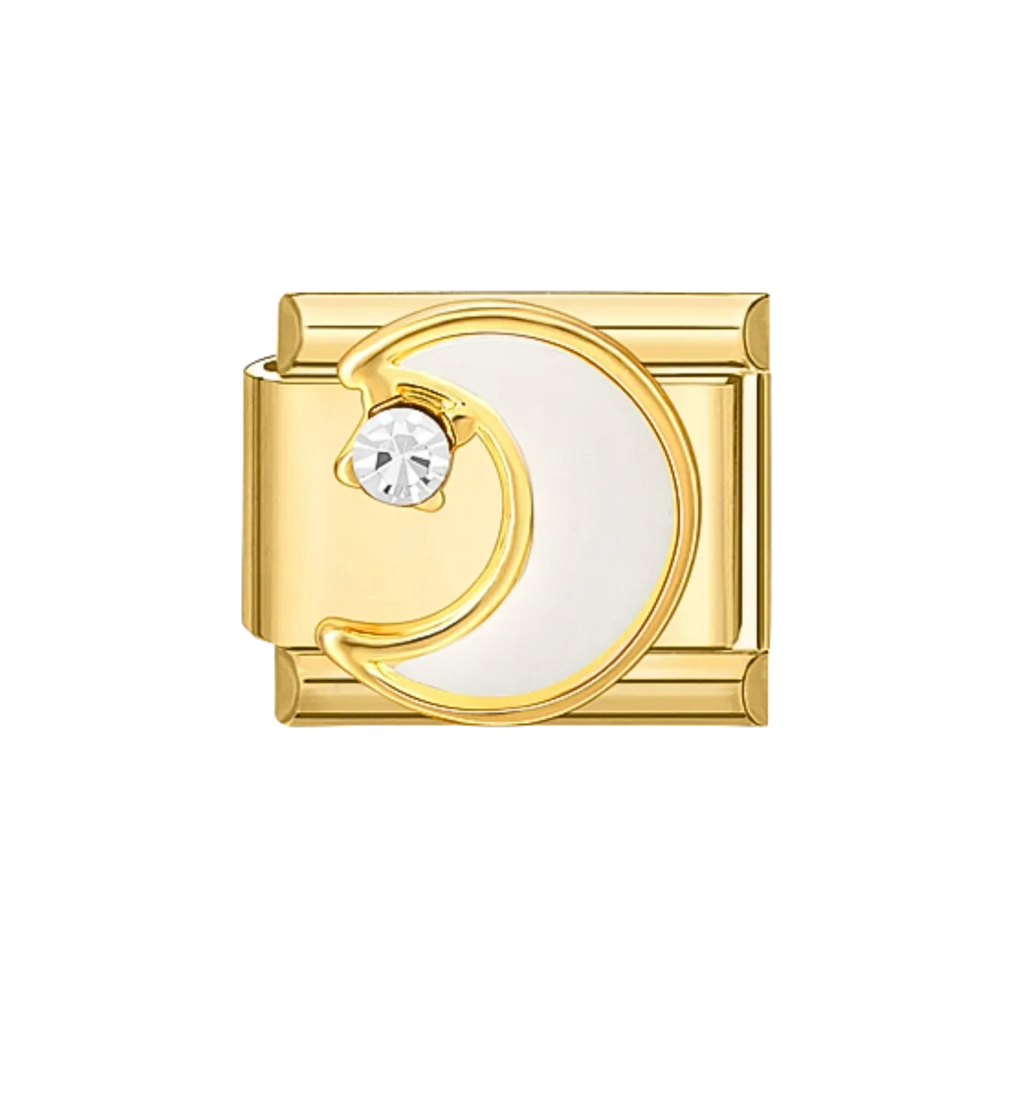 Charm Dorado Luna Color Perla