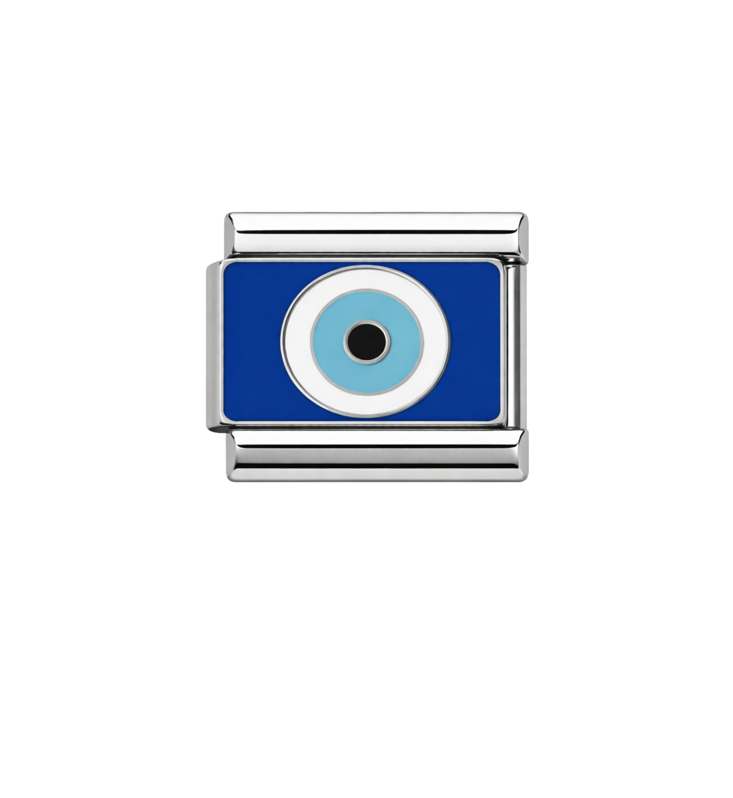 Charm plateado ojo turco azul