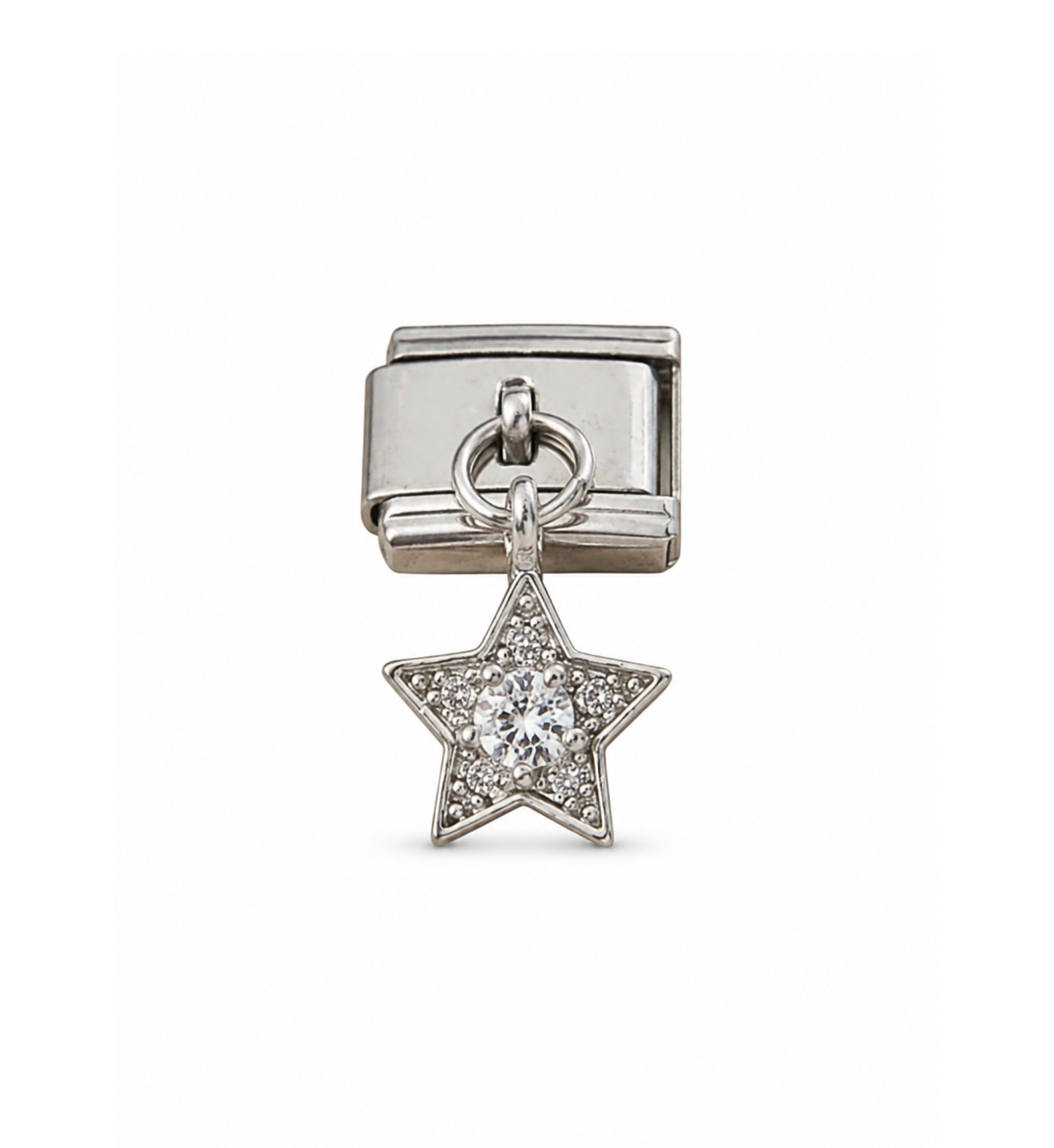 Charm plateado colgante estrella acero inoxidable 201