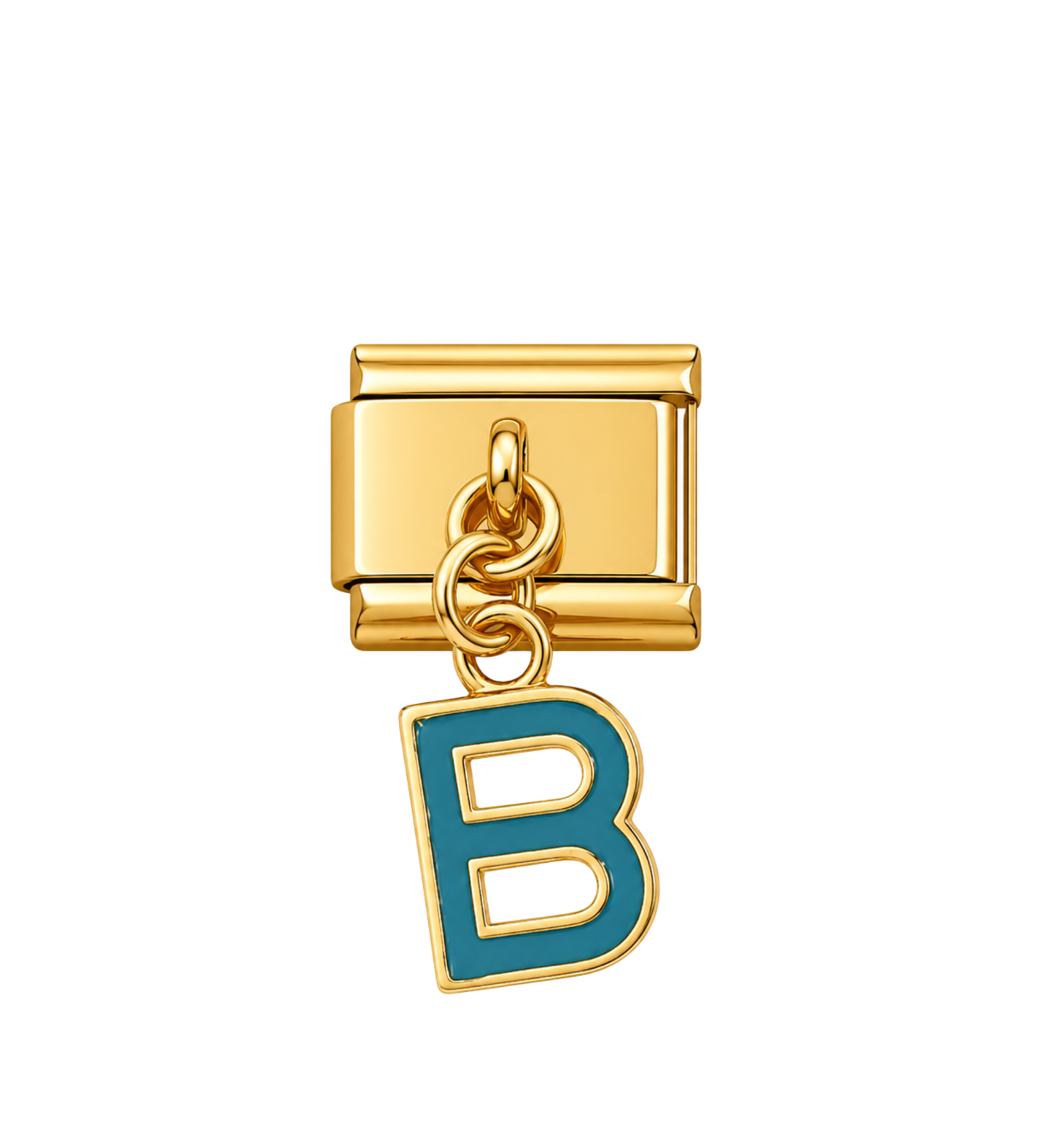 Charm dorado colgante letra B acero inoxidable 304