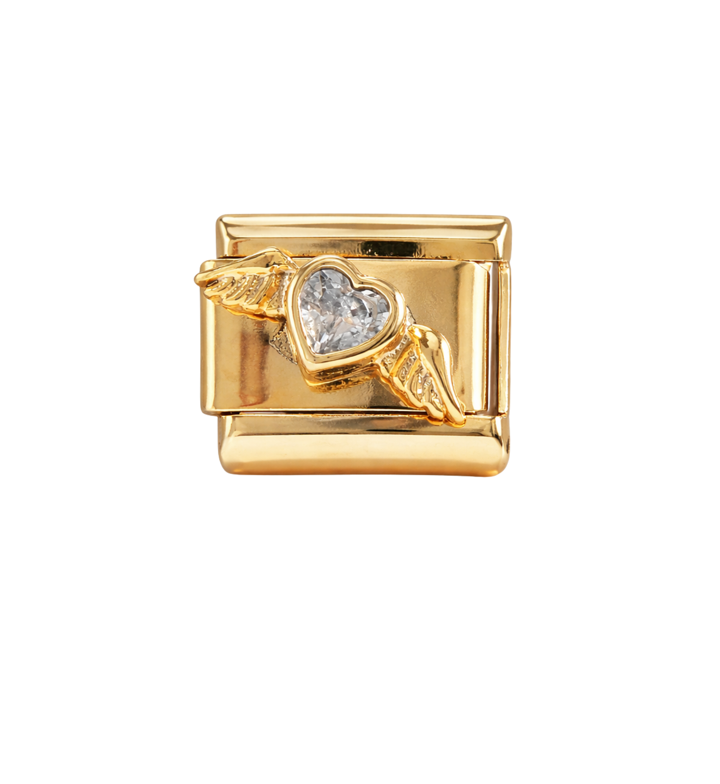 Charm dorado corazón con alas