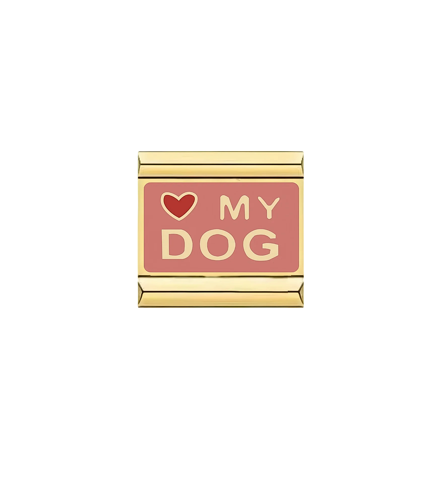 Charm dorado ilove my dog acero inoxidable 201