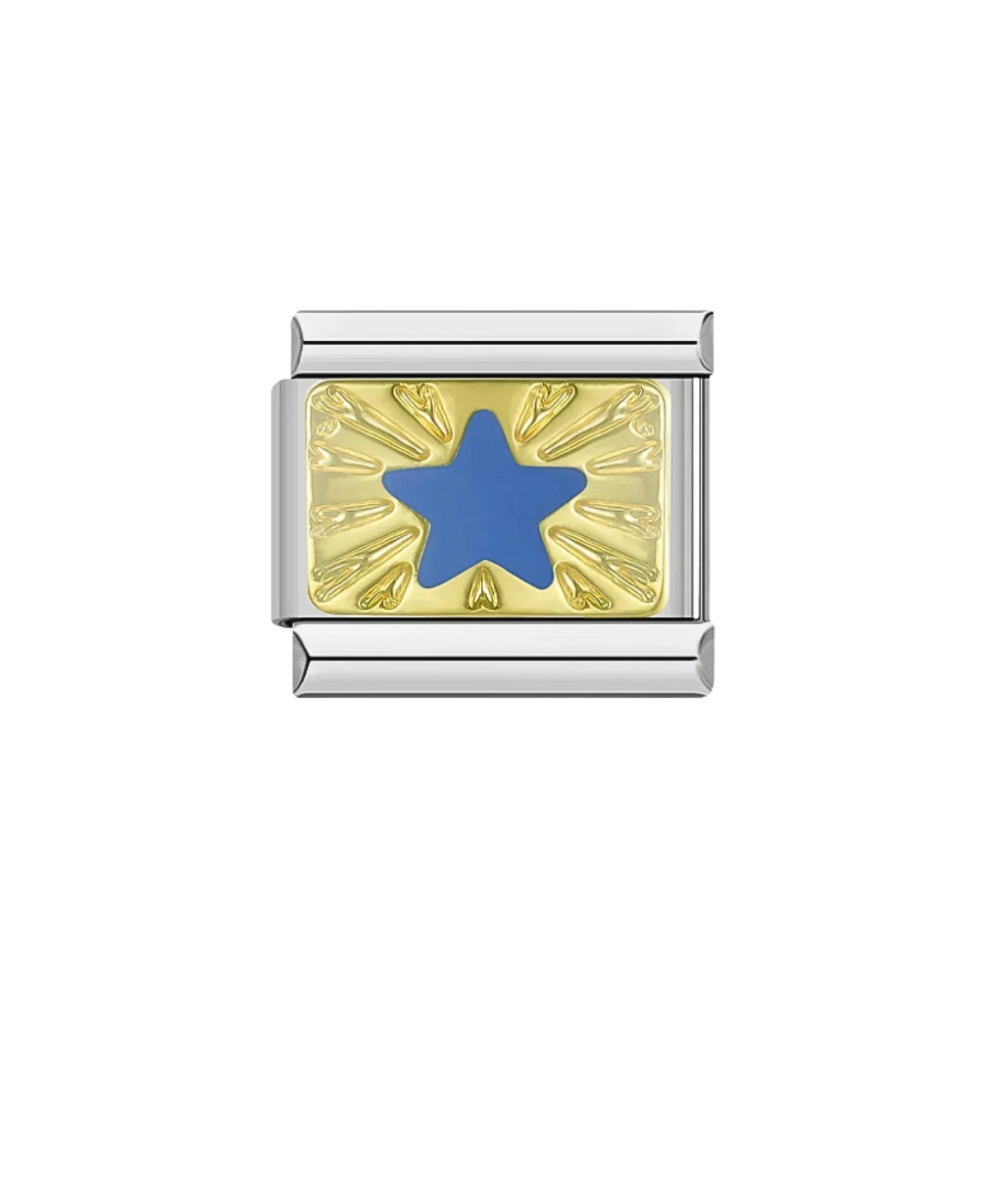 Charm plateado estrella azul