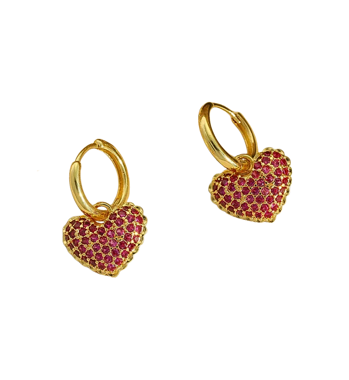 Pendientes Corazón Rosa