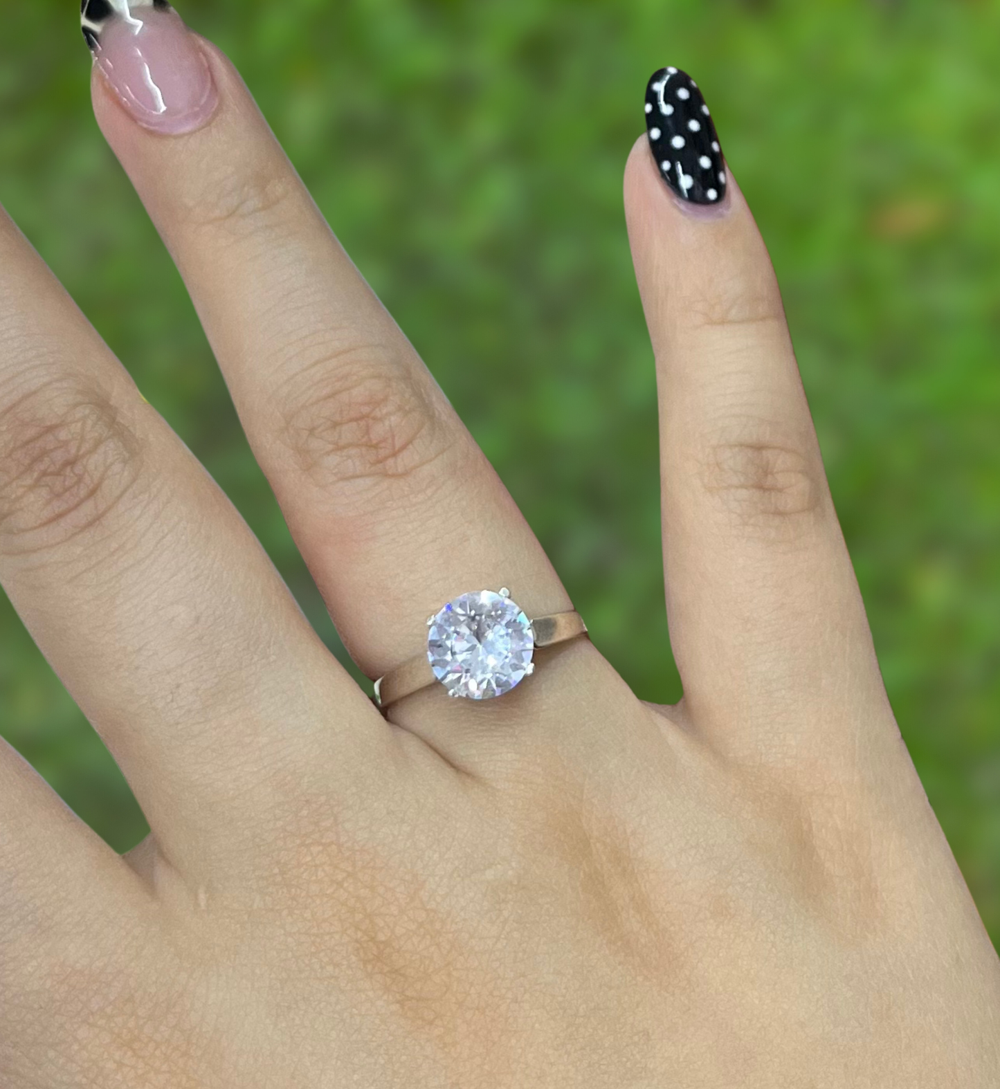 Anillo plata solitario con zirconia
