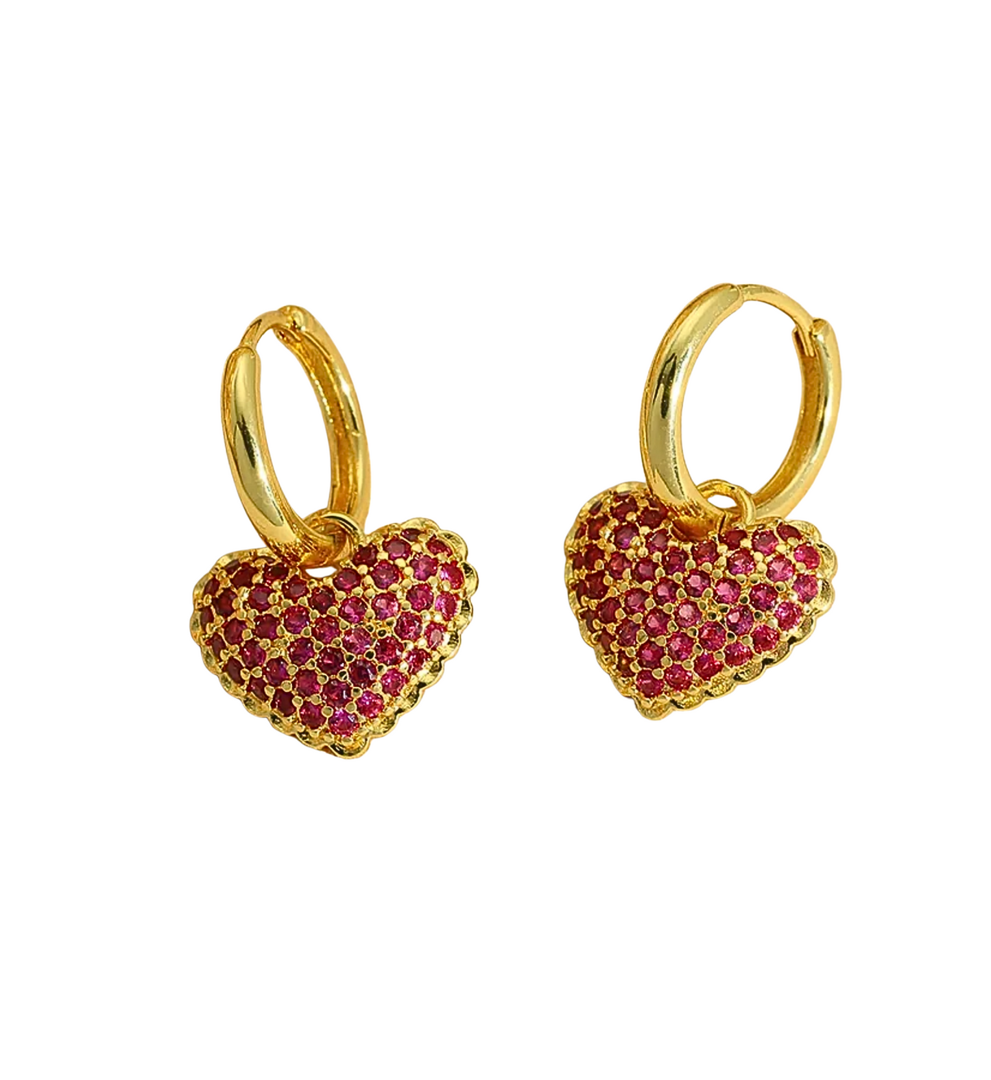 Pendientes Corazón Rosa