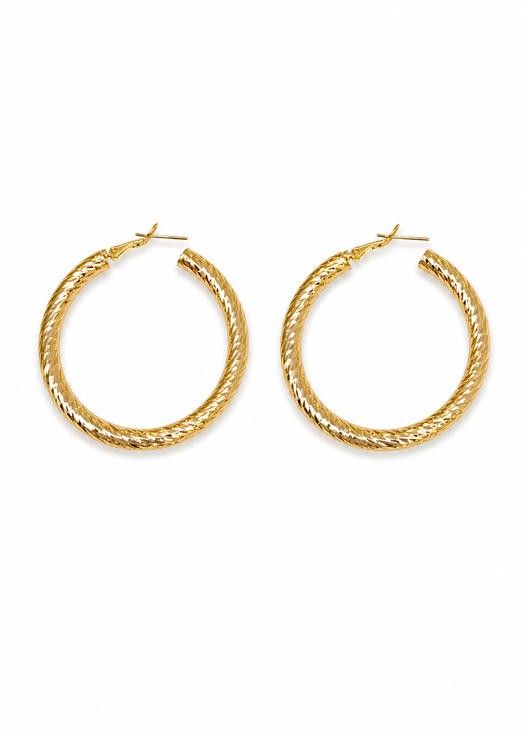 Aretes arracadas gruesas diamantadas baño de oro