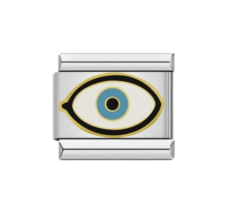 Charm Plateado Ojo Pulido
