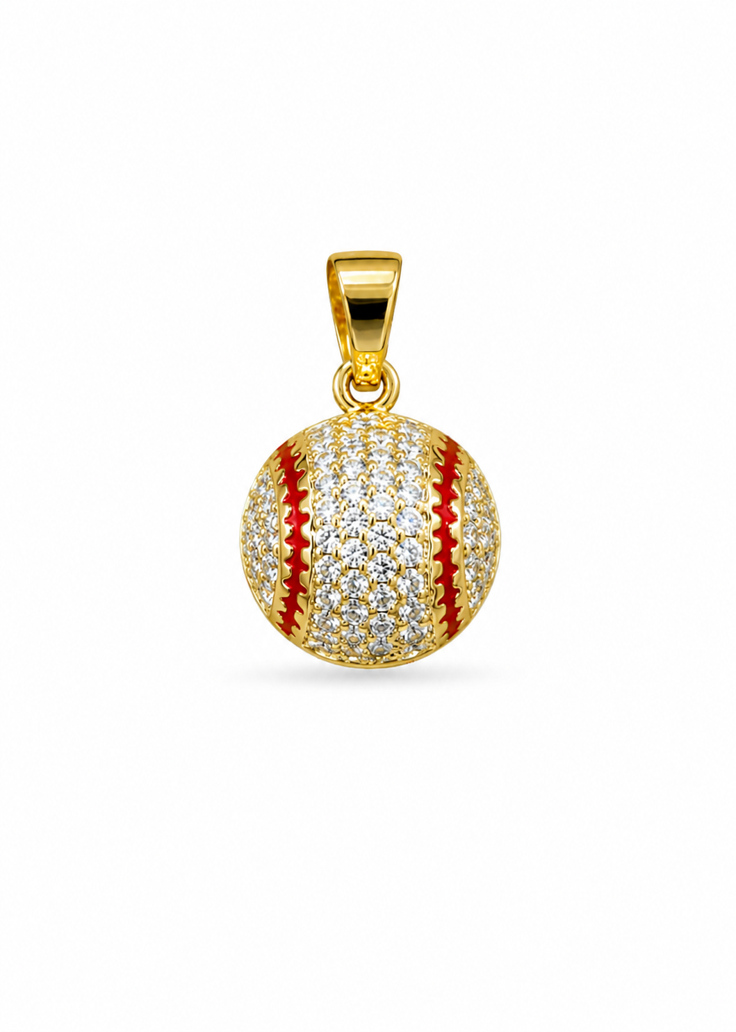 Dije pelota de beisbol con zirconias acero inoxidable