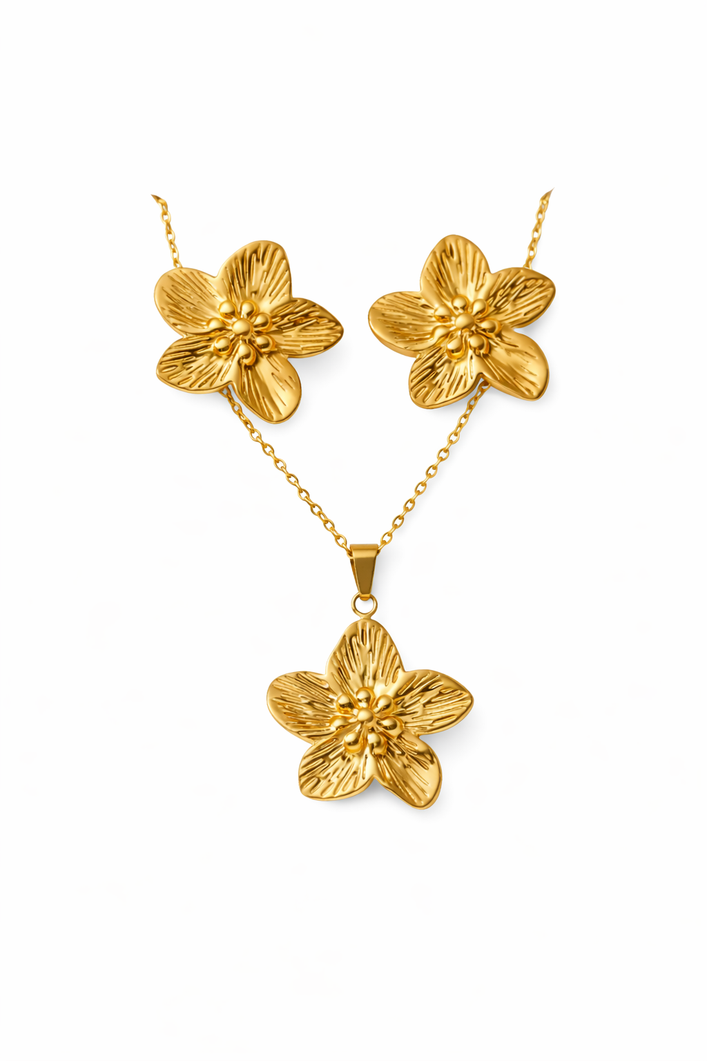 Conjunto de flores acero inoxidable