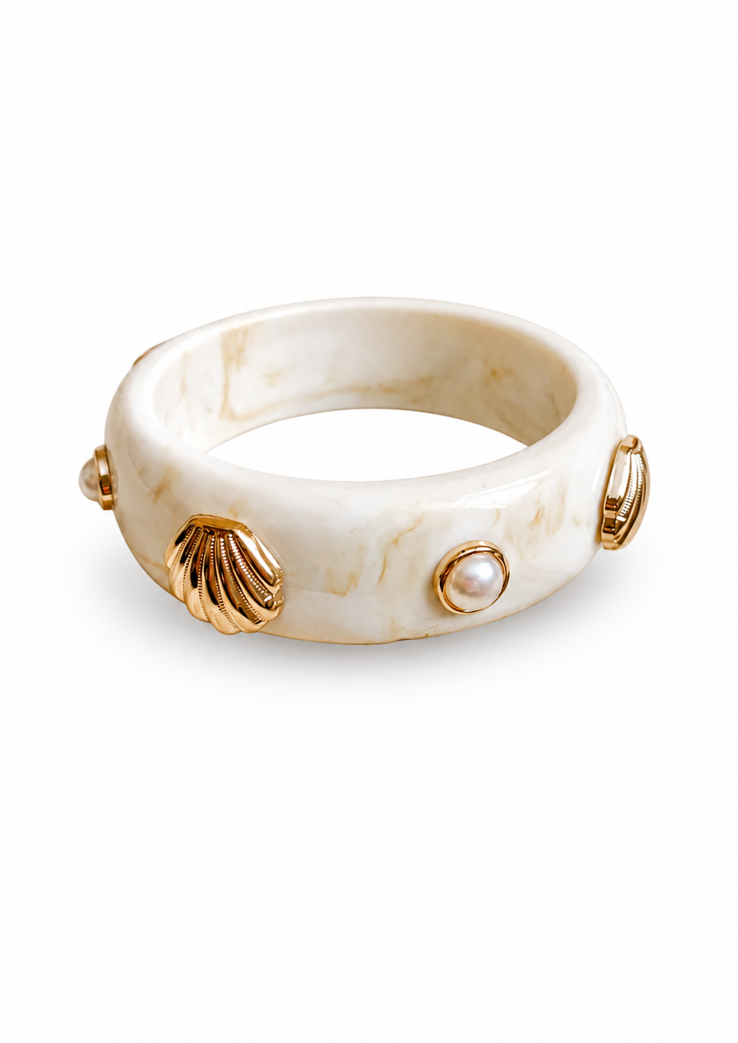 Brazalete de resina concha y perla