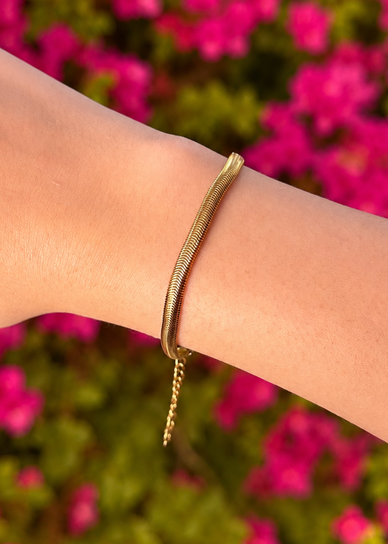 Pulsera tejido serpiente acero inoxidable