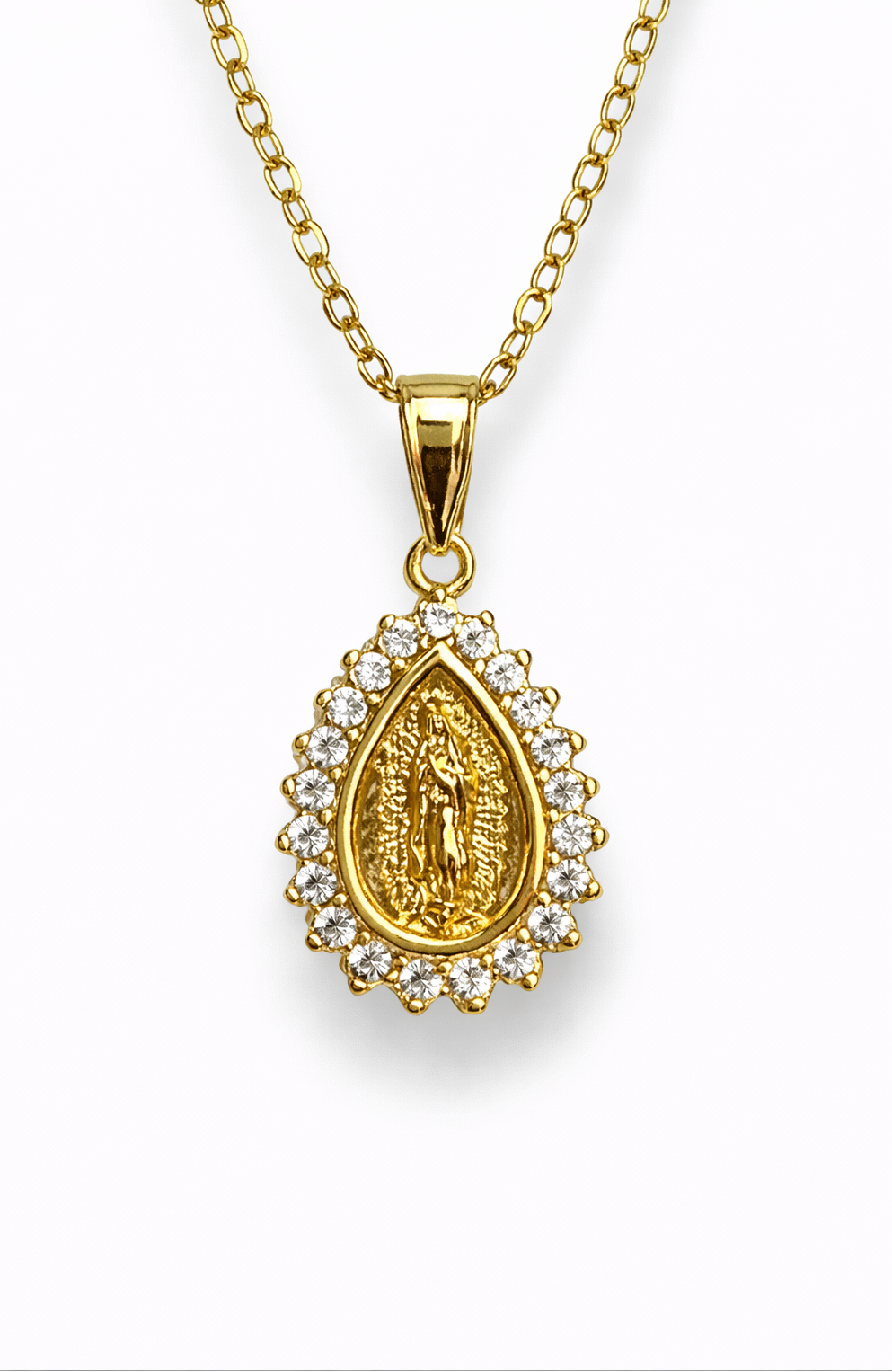 Collar con colgante virgen de Guadalupe 2 acero inoxidable