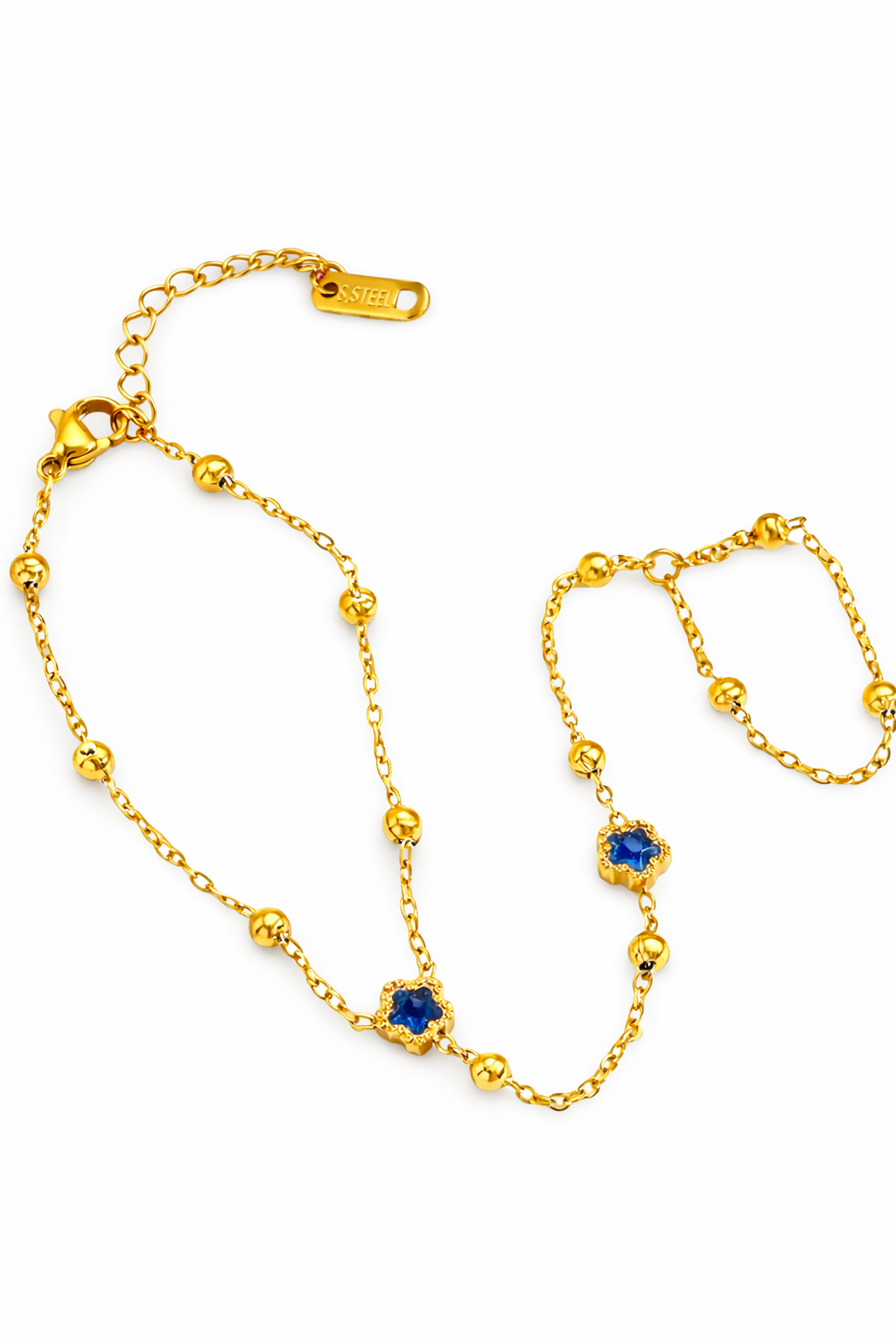 Pulsera árabe pentagrama y circón acero inoxidable