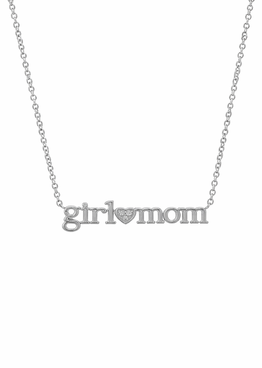Collar girl mom con corazón de zirconias chapa de oro