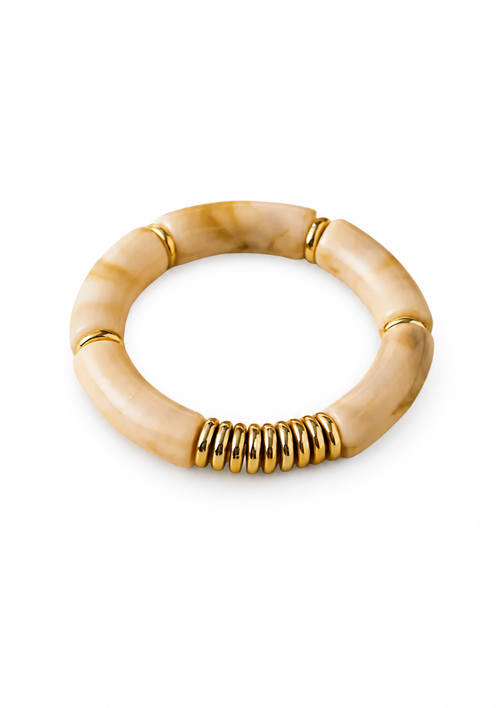 Brazaletes de acrílico elásticas chunky tonos neutros