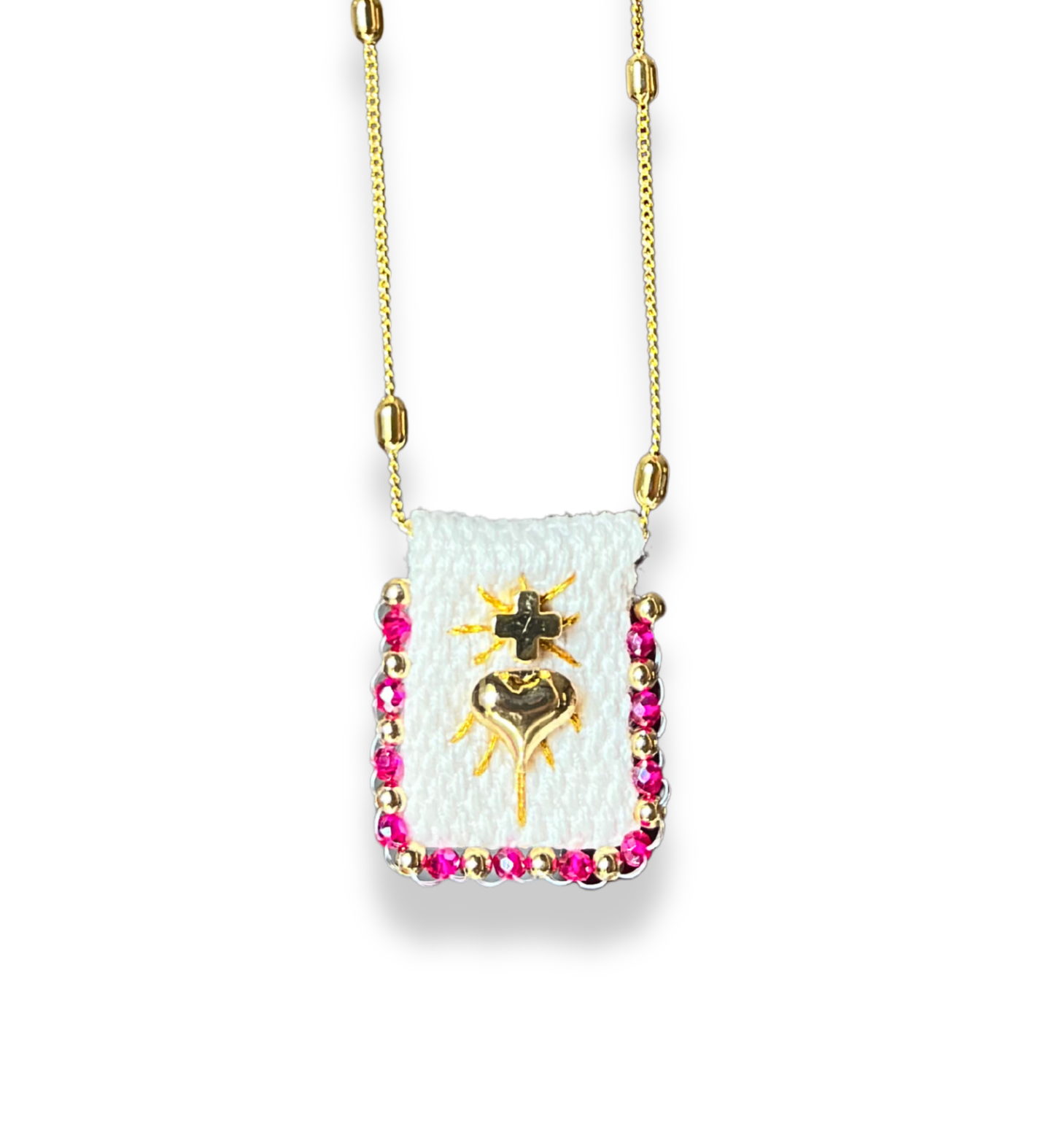 Collares Sagrado Corazon Con Chaquiras