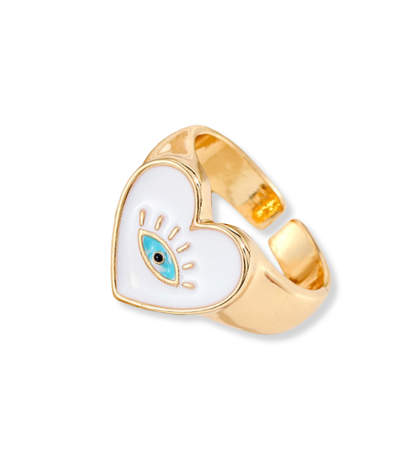 Anillo Corazón Ojo Turco Lila