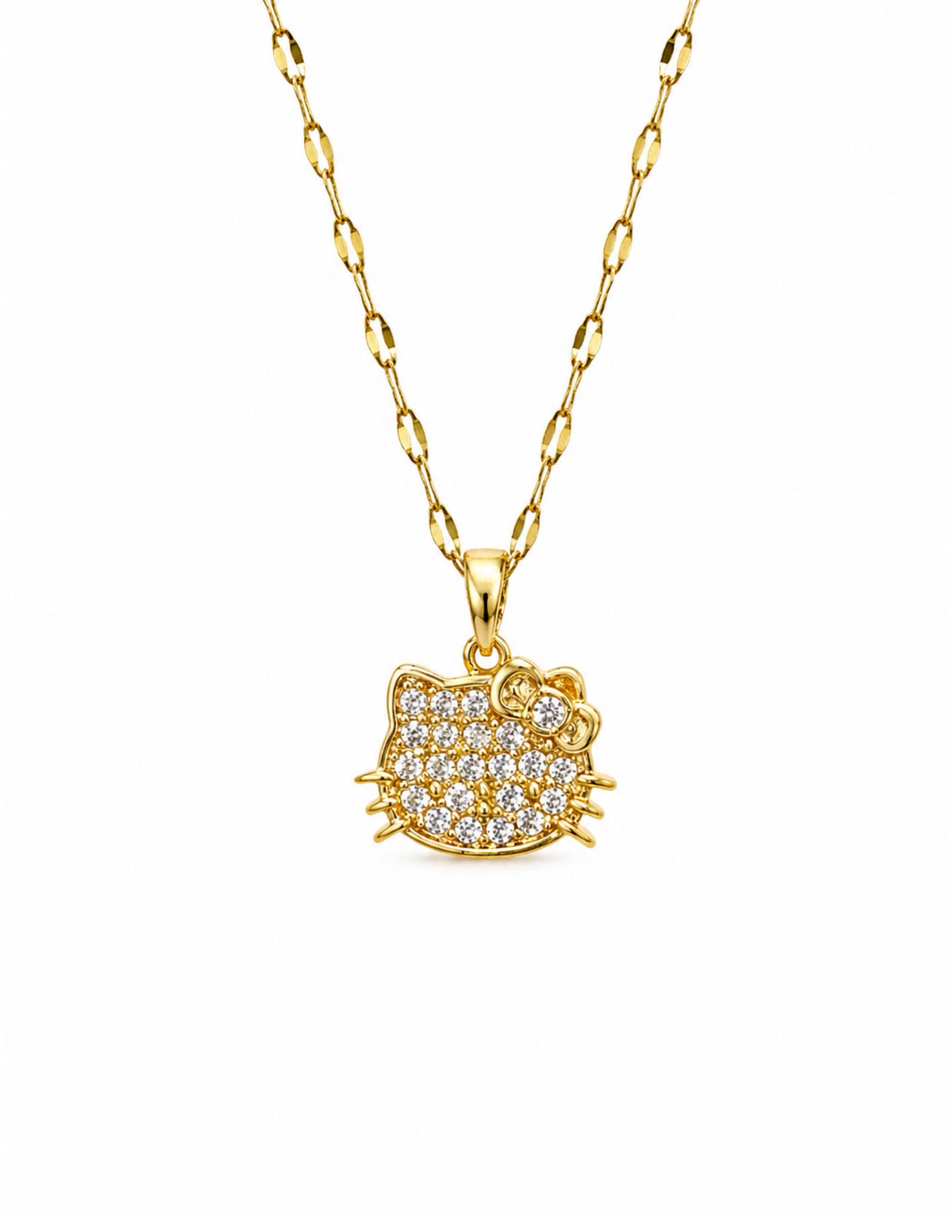 Collar hello kitty con zirconias acero inoxidable