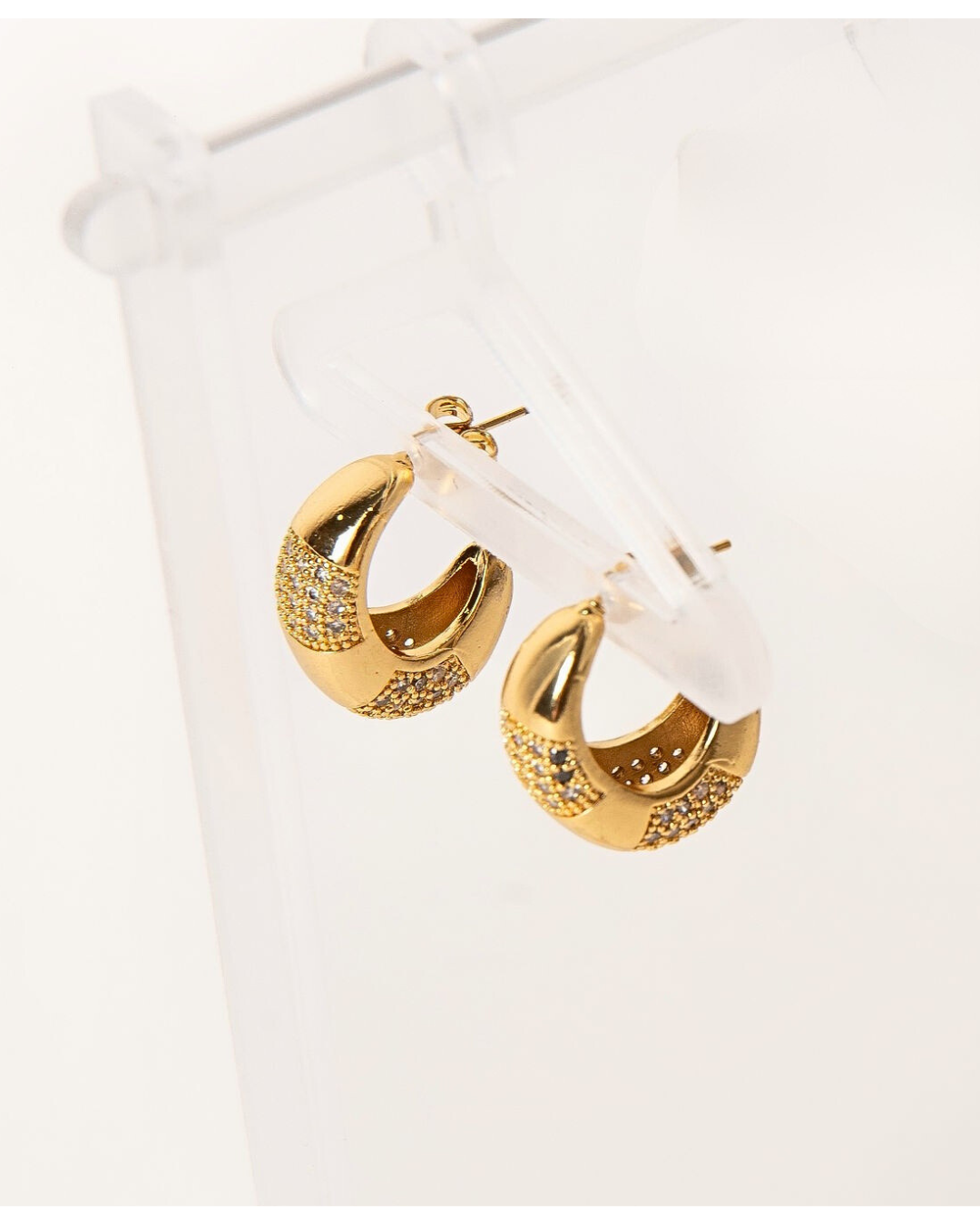 Aretes Gota Con Circonita Acero Inoxidable