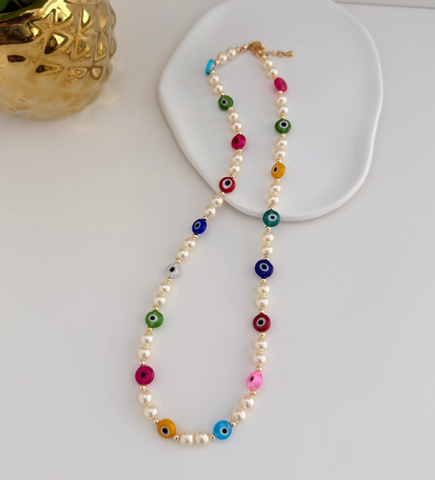 Collares Perlas De Rio Ojos Turcos