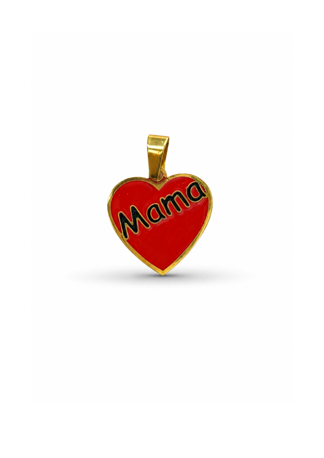 Dije "mamá" corazón acero inoxidable