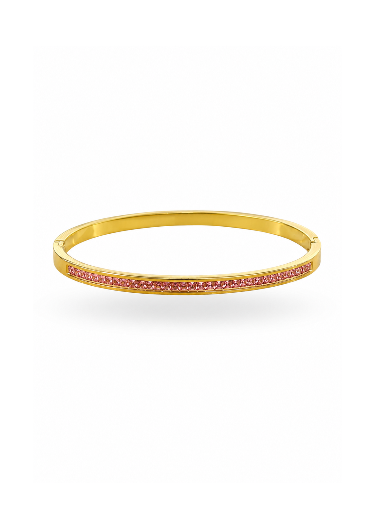 Brazalete delgado con cristales acero titanio