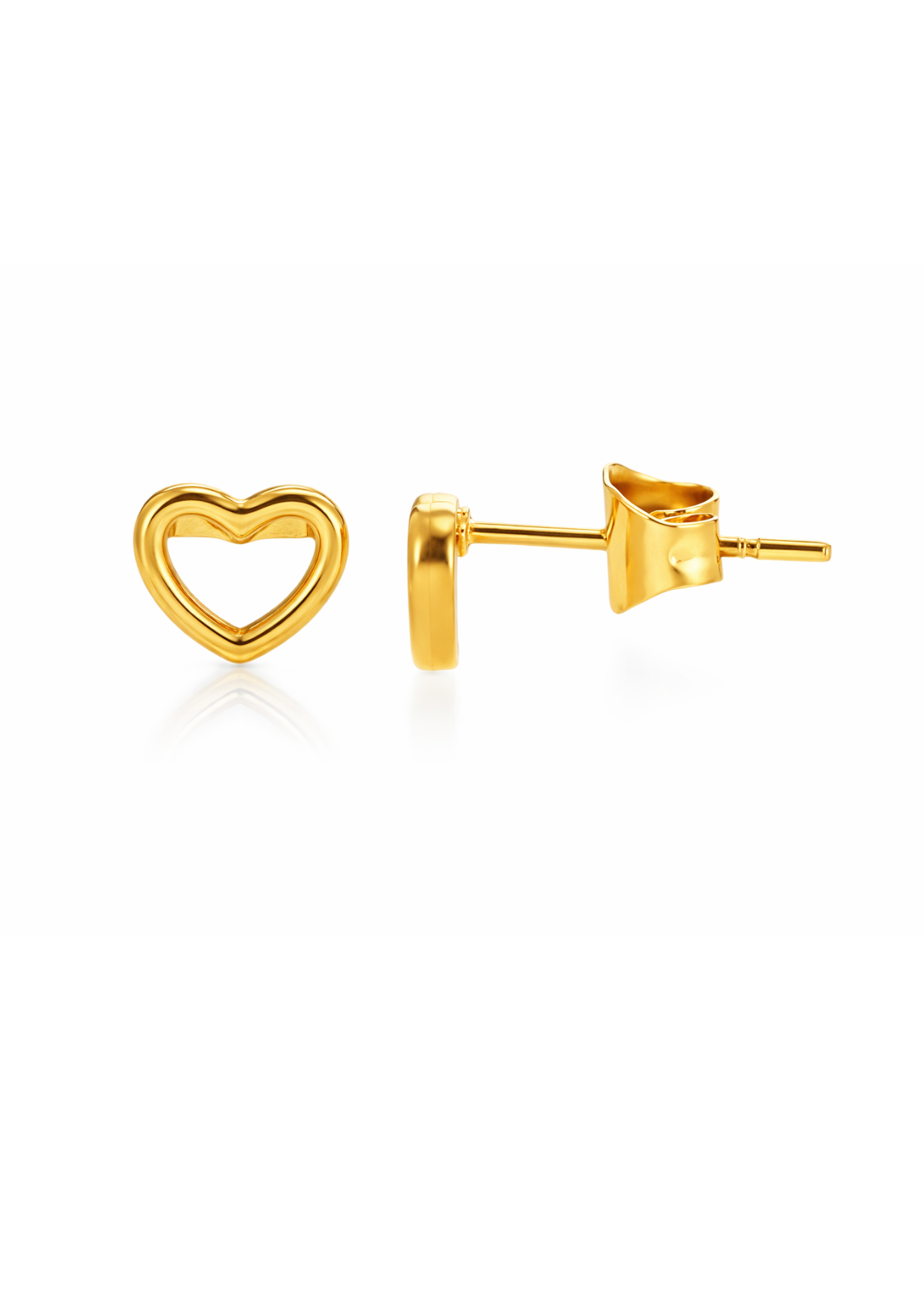 Aretes corazón lisos acero inoxidable