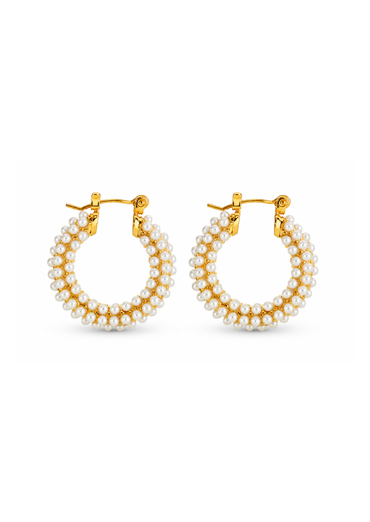 Aretes arracadas con perlas acero inoxidable