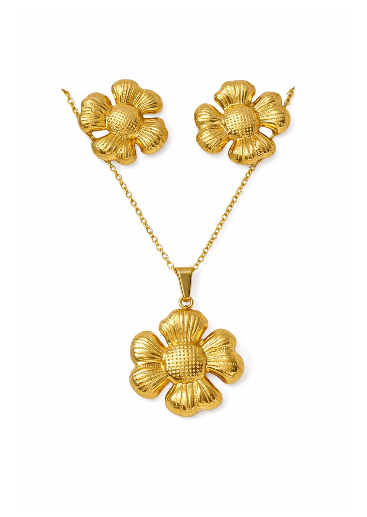 Conjunto de flores acero inoxidable