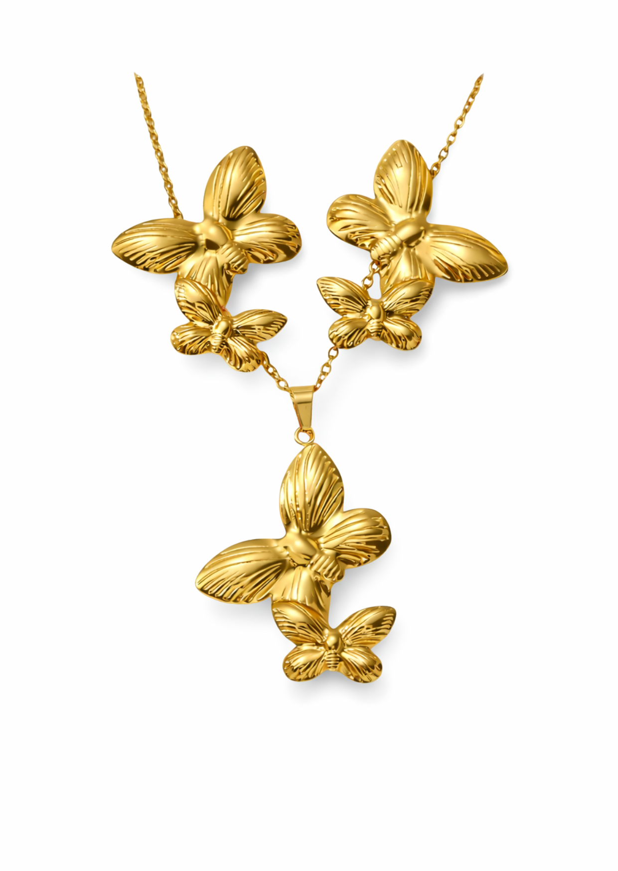 Conjunto de mariposas acero inoxidable