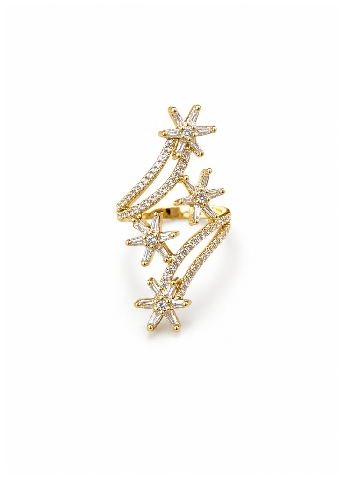 Anillo lluvia de estrellas chapa de oro