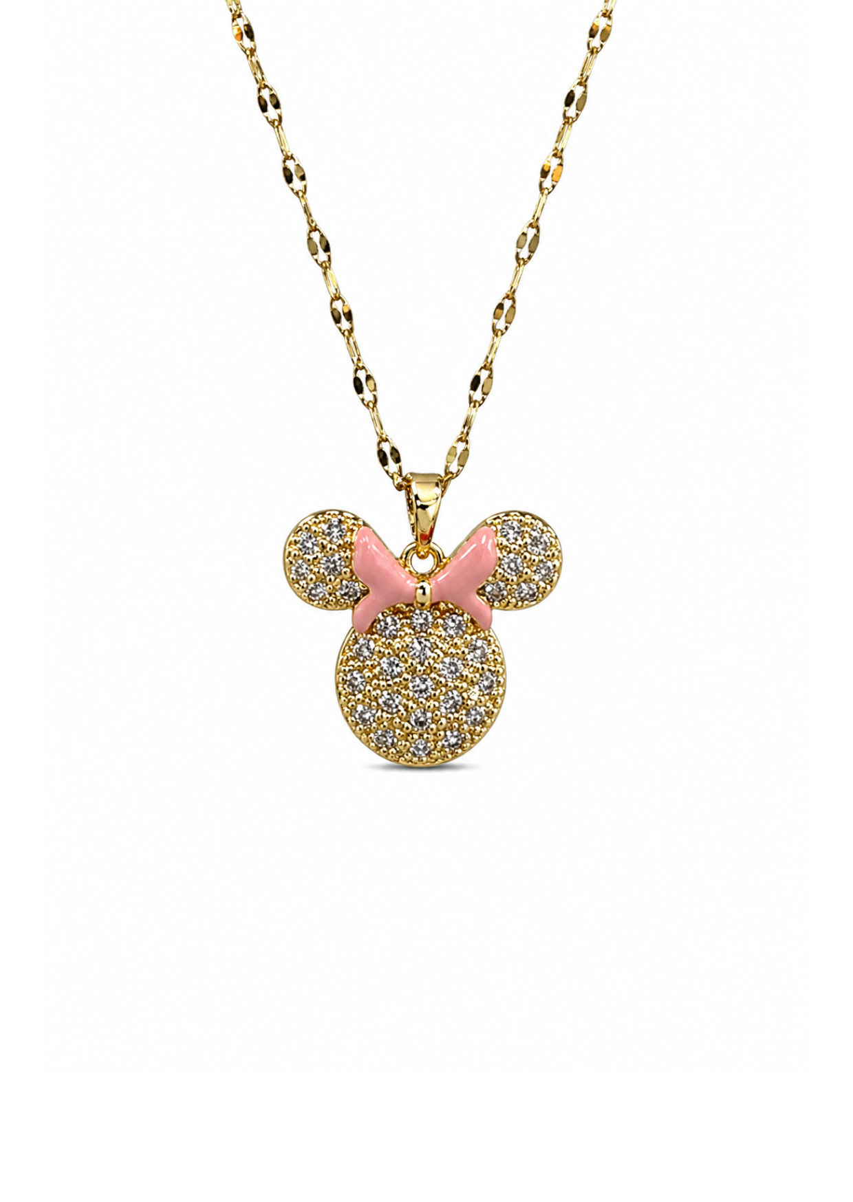Collar minnie mouse con zirconias acero inoxidable