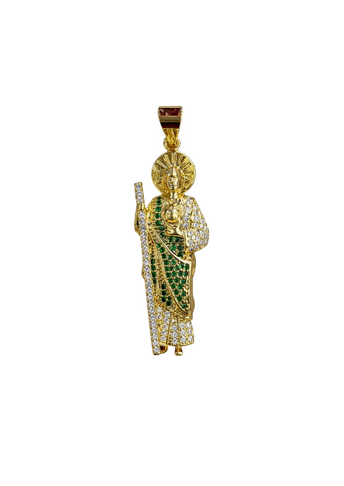 Dije san judas Tadeo con zirconias acero inoxidable