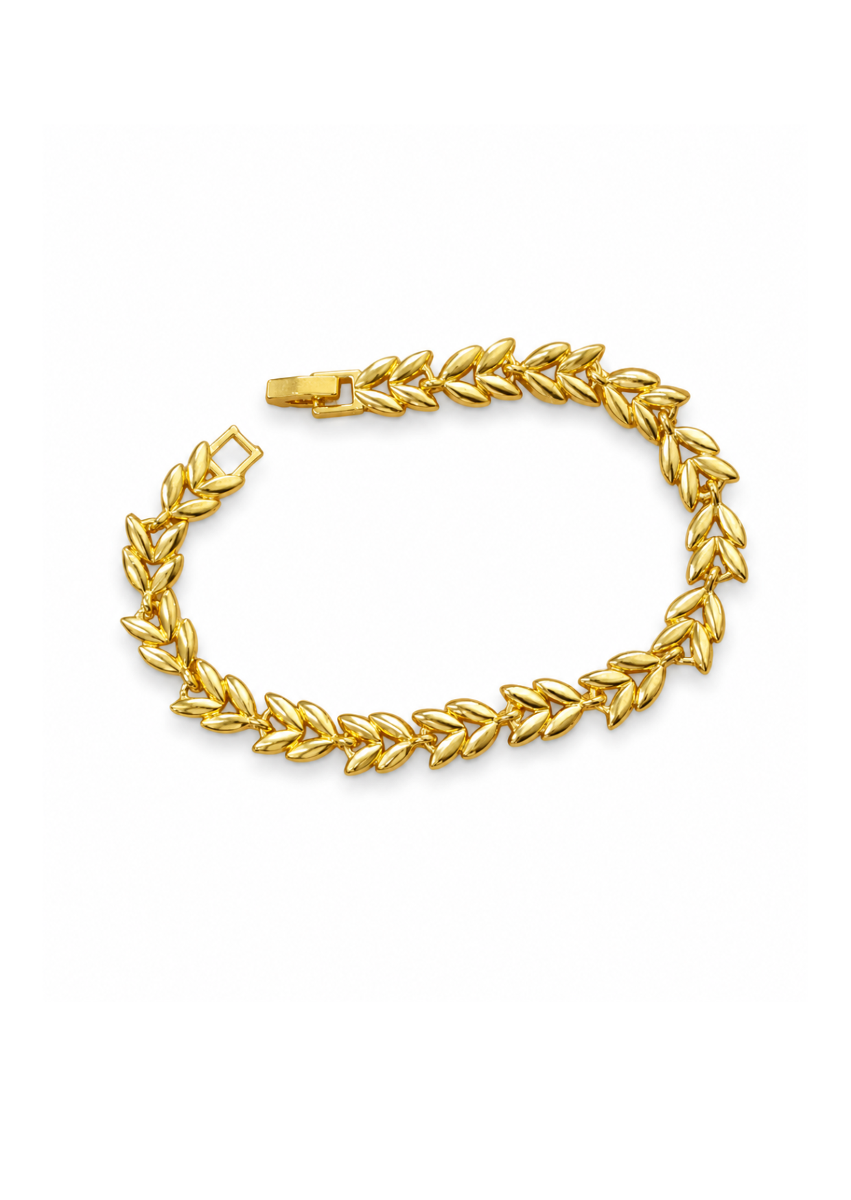 Pulsera hojas entrelazadas baño de oro