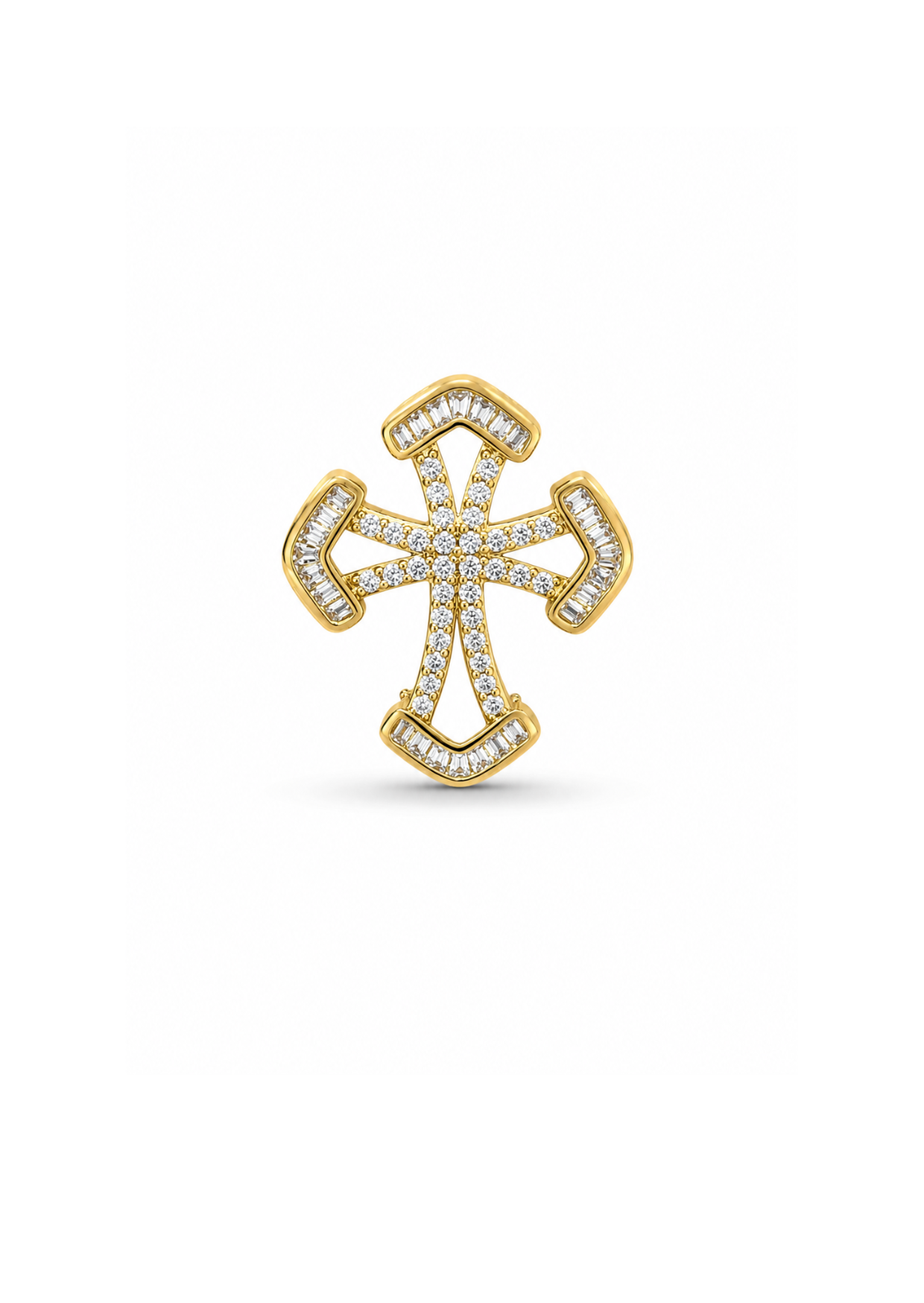 Dije cruz de flechas con zirconias acero inoxidable