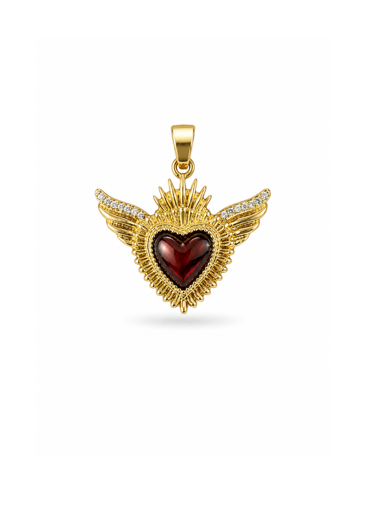 Dije sagrado corazón alado acero inoxidable