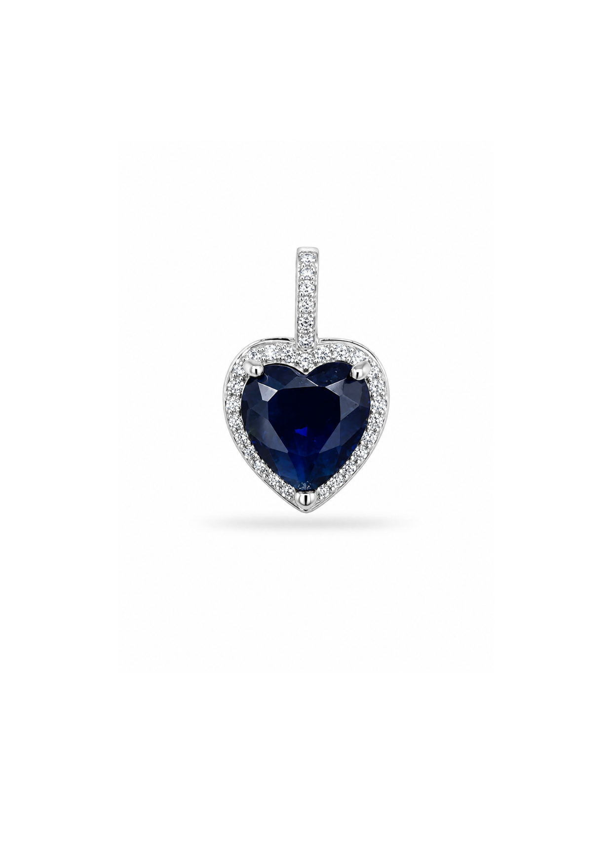 Dije corazón midnight plateado acero inoxidable