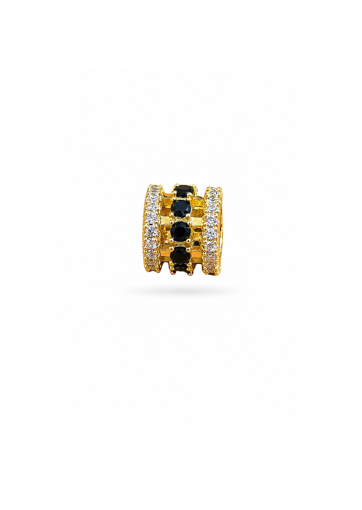 Dije cilíndrico con zirconias acero inoxidable