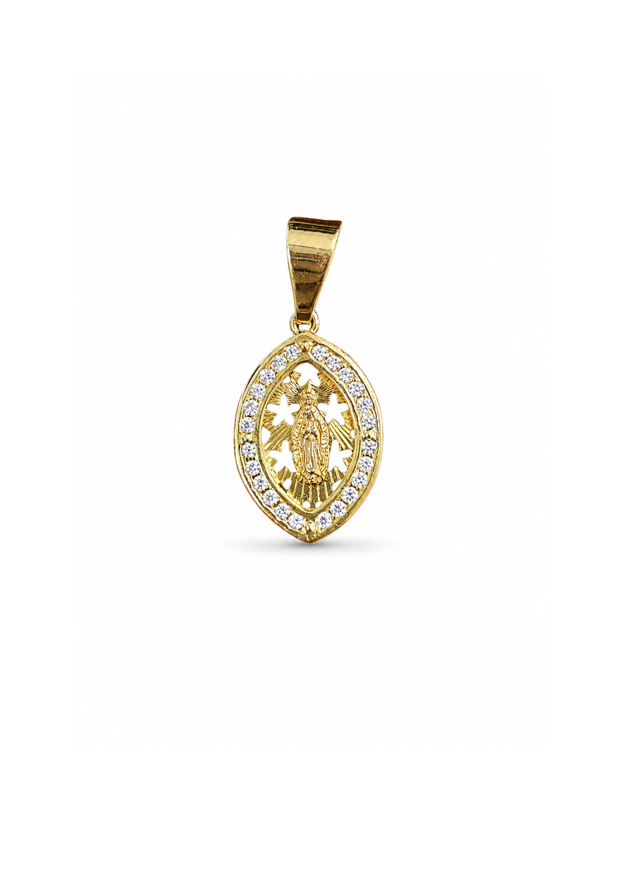 Dije medalla virgen aurora acero inoxidable