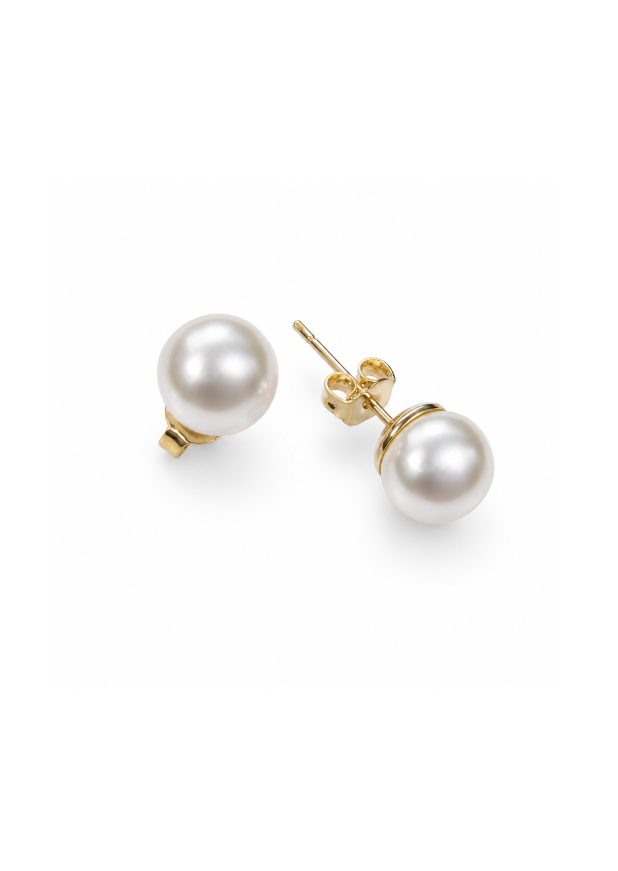 Aretes perla chapa de oro