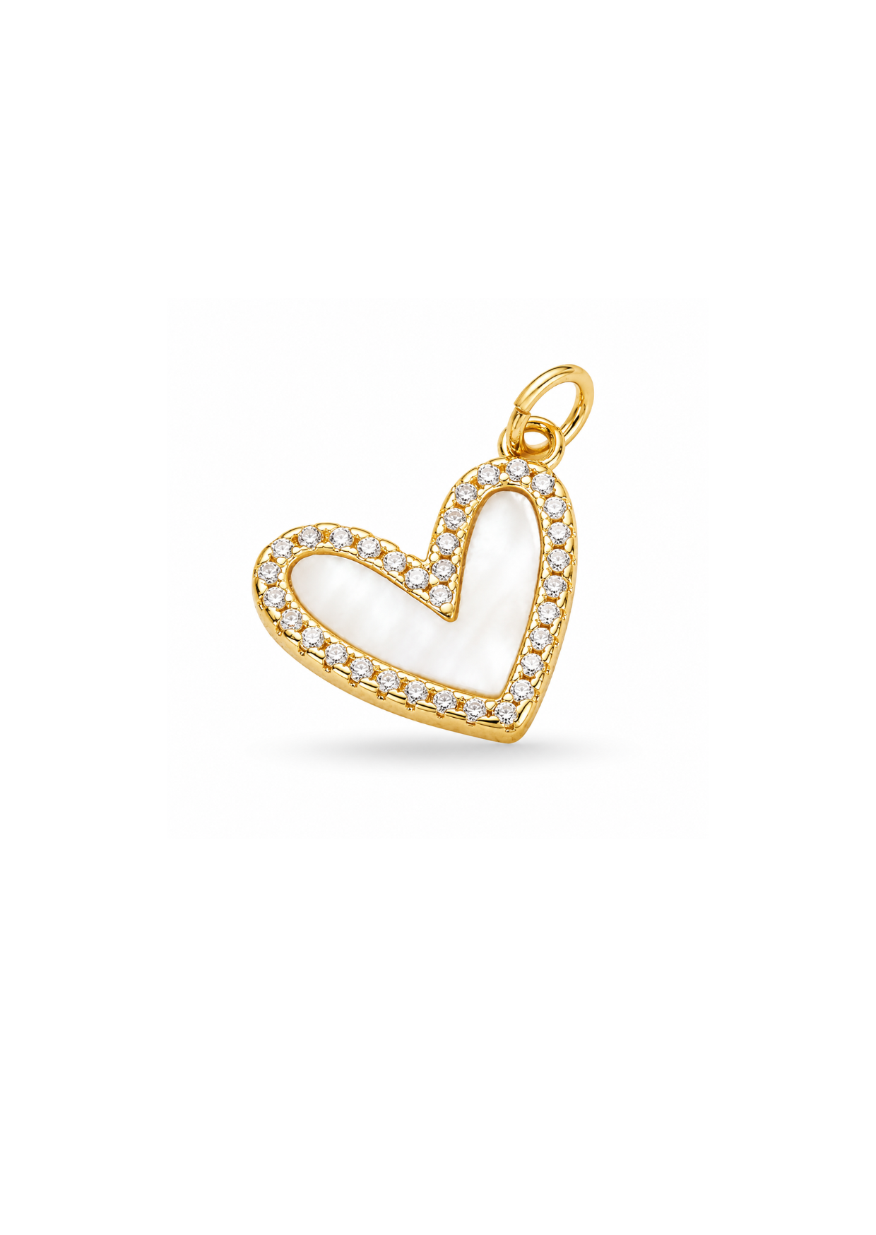 Dije corazón nacarado chapa de oro