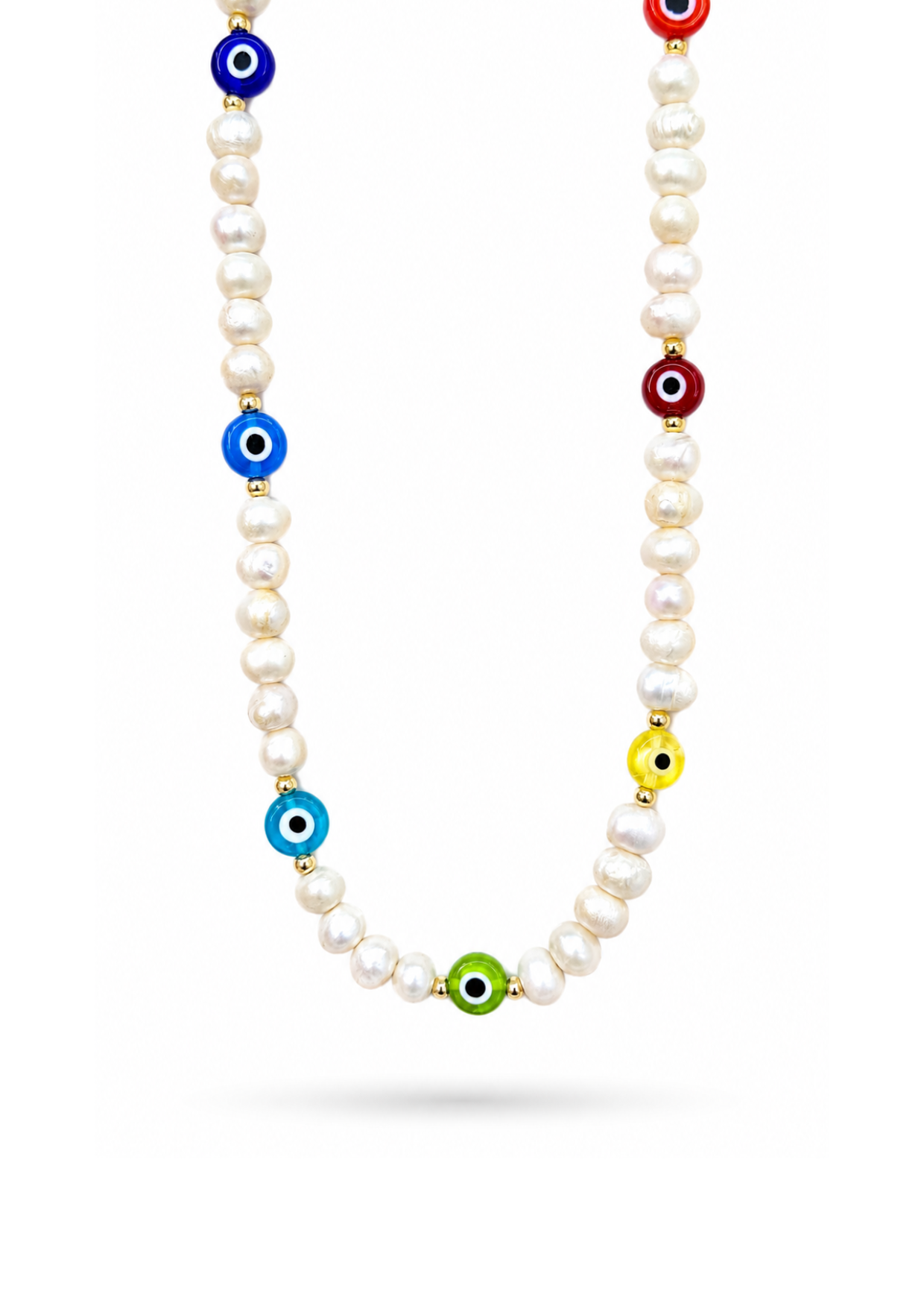 Collar de perlas naturales con ojos turcos