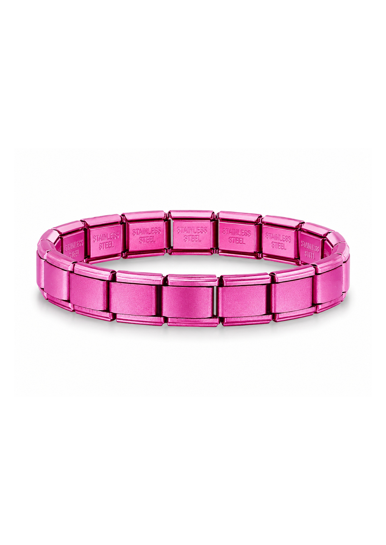 Italian bracelet fucsia mate acero inoxidable