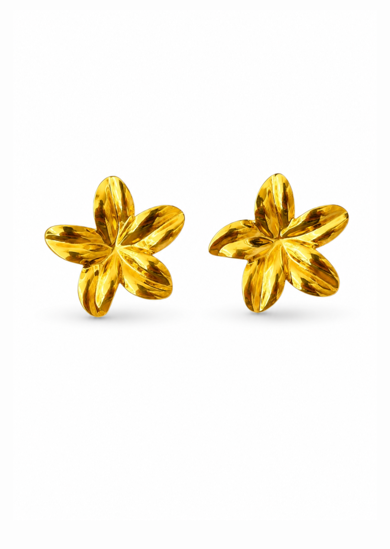 Aretes flor hawaiana acero inoxidable