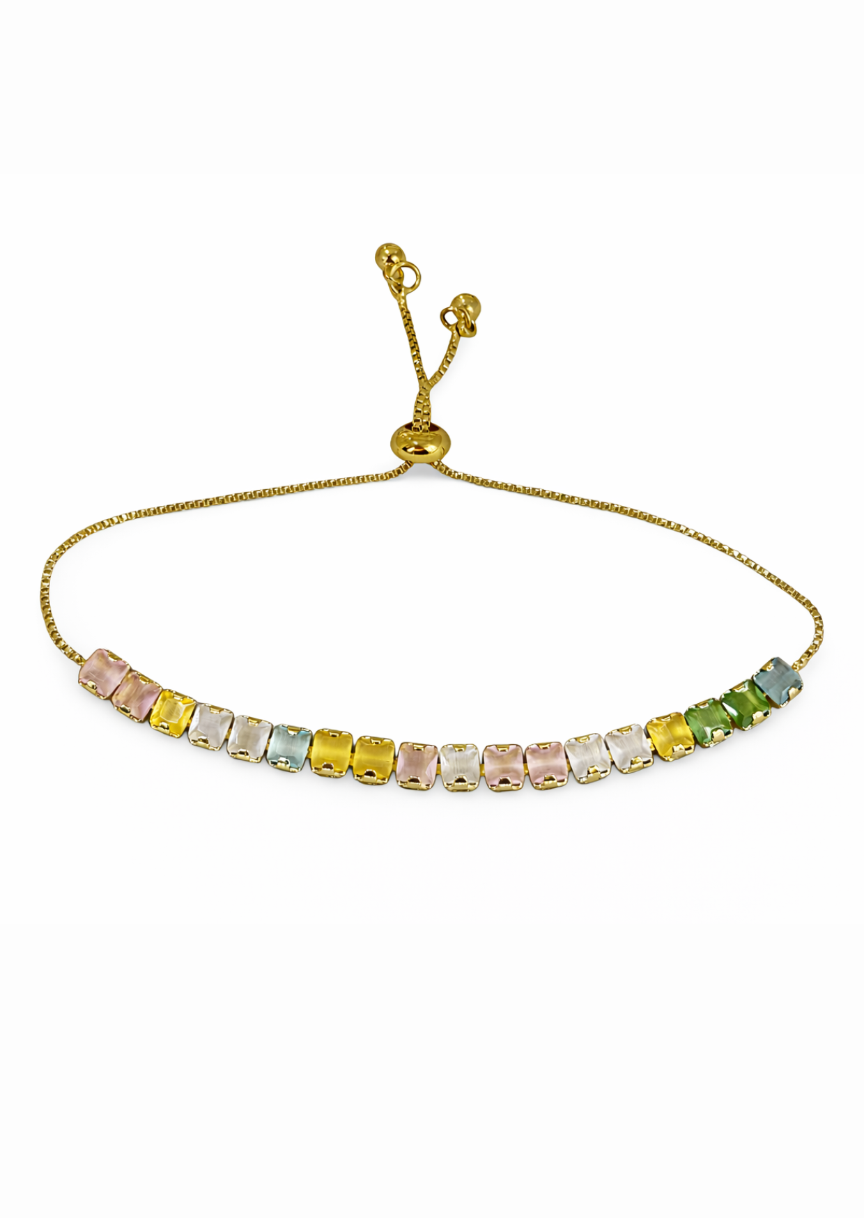 Pulsera con incrustaciones colores chapa de oro