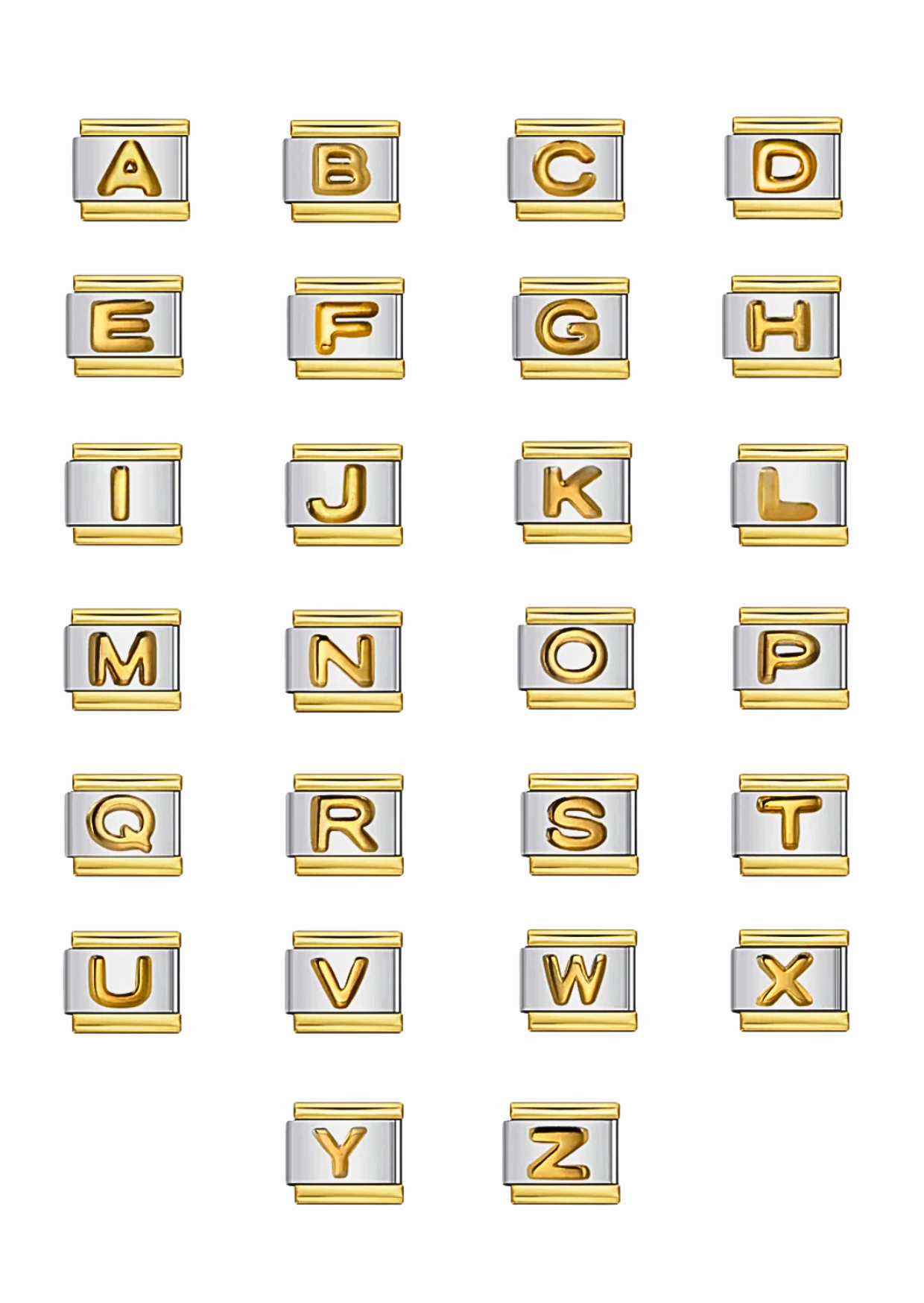 Charms letras borde dorado