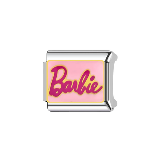 Charm Frase Barbie Rosa